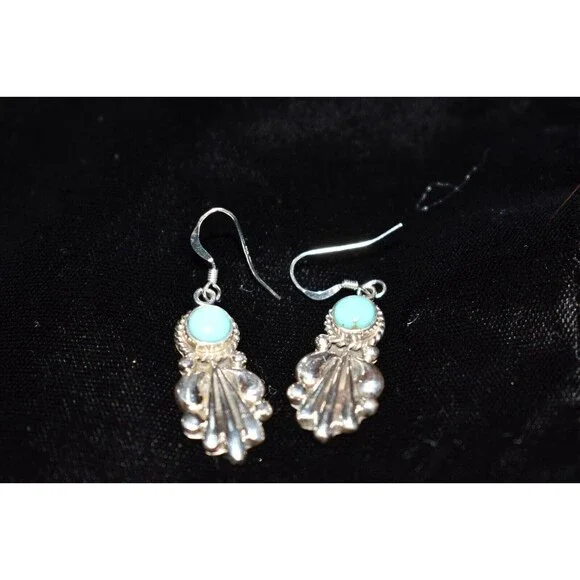 Turquoise & Sterling Silver Earrings - Verley Betone - Picture 6 of 8